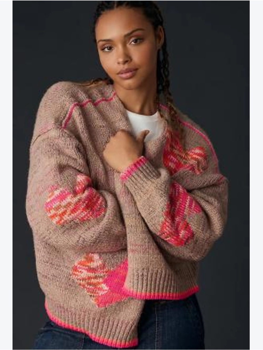 Daily Practice Anthropologie Love Me Cardigan Heart Sweater XS/S